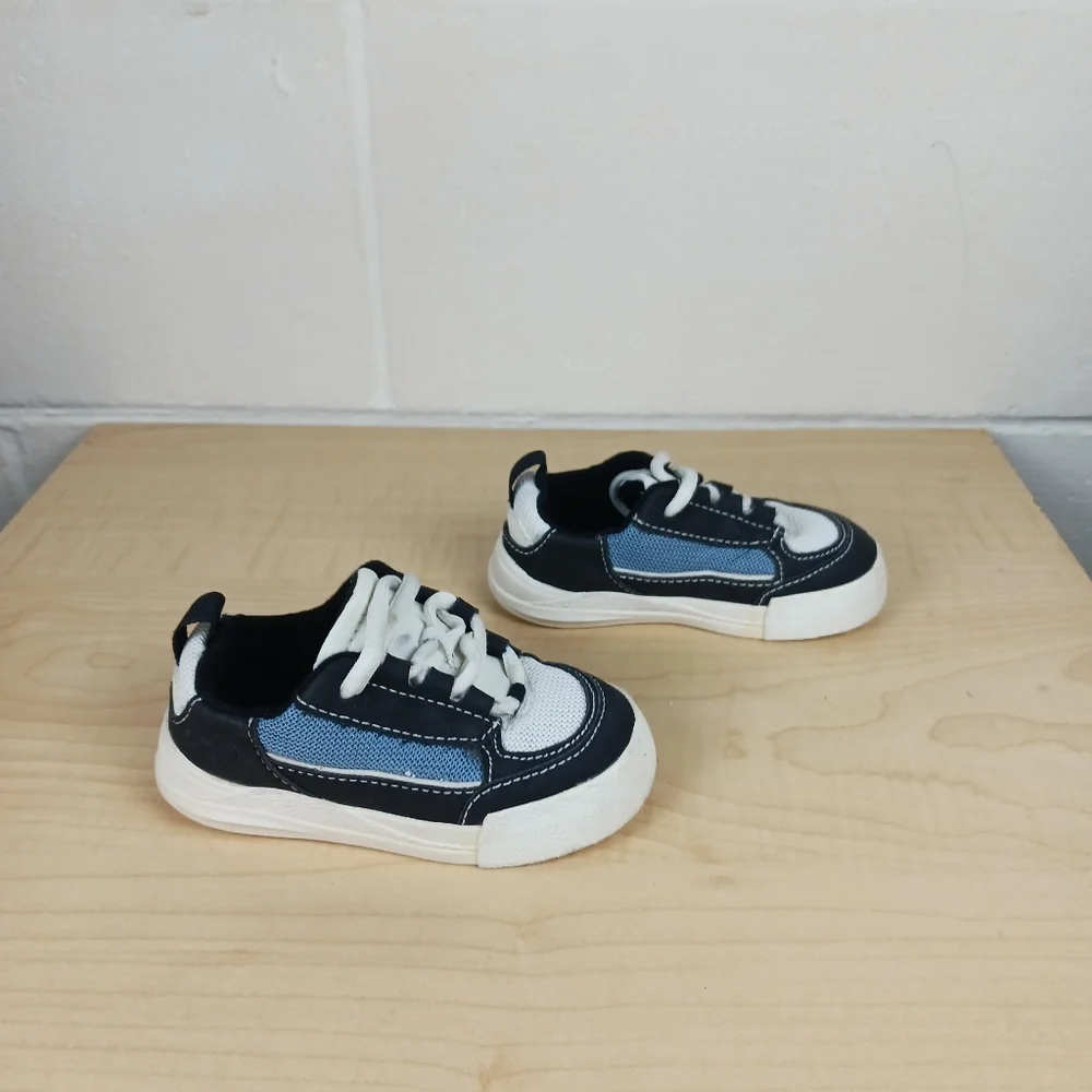 Zara Blue And Black Baby‎ Boy Sneakers Size 21 (5/5.5) Slip On Casual